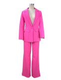 Women Fall/Winter Casual Blazer + Pants Two-Piece Set