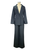 Women Fall/Winter Casual Blazer + Pants Two-Piece Set