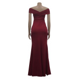Women Sexy V-Neck Sleeveless Slit Long Dress