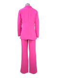 Women Fall/Winter Casual Blazer + Pants Two-Piece Set