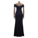 Women Sexy V-Neck Sleeveless Slit Long Dress