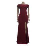 Women Sexy V-Neck Sleeveless Slit Long Dress