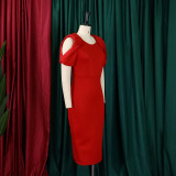 Women's Summer Plus Size Women's Bodycon Office Chic Dress