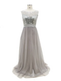 Women Mesh Sleeveless Sequin Dress Dress