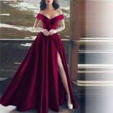 Ladies Off Shoulder French Elegance Formal Party Evening Dress