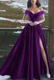 Ladies Off Shoulder French Elegance Formal Party Evening Dress