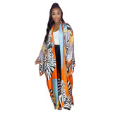 Women'S Printed Sunscreen Cloak Long Sleeve Cardigan
