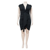 Plus Size Women's Spring/Summer Lace-Up Sexy Tight Fitting Dress