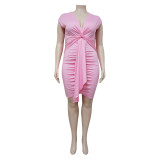 Plus Size Women's Spring/Summer Lace-Up Sexy Tight Fitting Dress