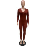 Women's Back Drawstring Scrunch Butt Sexy Jumpsuit
