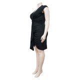 Plus Size Women's Spring/Summer Lace-Up Sexy Tight Fitting Dress