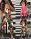 Women Sexy Sleeveless Print Jumpsuit