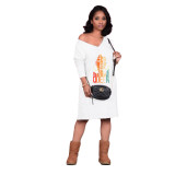 women's autumn and winter printed loose dress