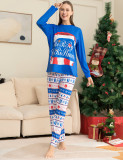 Christmas Hat Letter Print Homewear Two-Piece Fashion Snowflake Halloween Parent-Child Dress