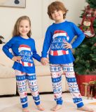 Christmas Hat Letter Print Homewear Two-Piece Fashion Snowflake Halloween Parent-Child Dress