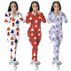 Women's Christmas Snowman Print Jumpsuit