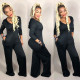 Sexy Women's Fall Winter Hooded Pocket Loose Jumpsuit