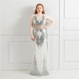 Plus Size Women Sequins Sleeveless Formal Party Evening Dress