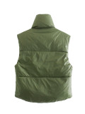 Women Reversible Stand Collar Vest