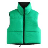 Women Reversible Stand Collar Vest