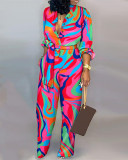 Fall Chic Women'S Print Long Sleeve Casual Jumpsuit