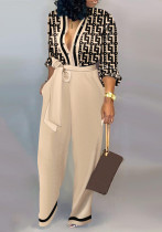 Fall Chic Women'S Print Long Sleeve Casual Jumpsuit