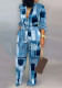 Fall Chic Women'S Print Long Sleeve Casual Jumpsuit