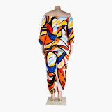 Sexy Slim Low Back Crochet Print Plus Size Jumpsuit