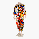 Sexy Slim Low Back Crochet Print Plus Size Jumpsuit