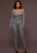 Women's Fall/Winter High Stretch Ribbed Two Piece Pants Set Women's Fall/Winter High Stretch Ribbed Two Piece Pants Set