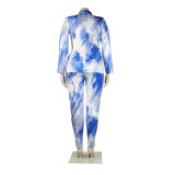 Sexy Slim Fit Cardigan Print Two-Piece Nightclub
