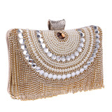 Women Pearl Fringe Evening Bag