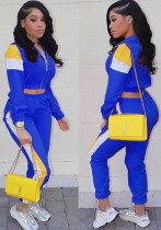 Women's Patchwork Sport Contrast Casual Tracksuit Two Piece Set Women's Patchwork Sport Contrast Casual Tracksuit Two Piece Set