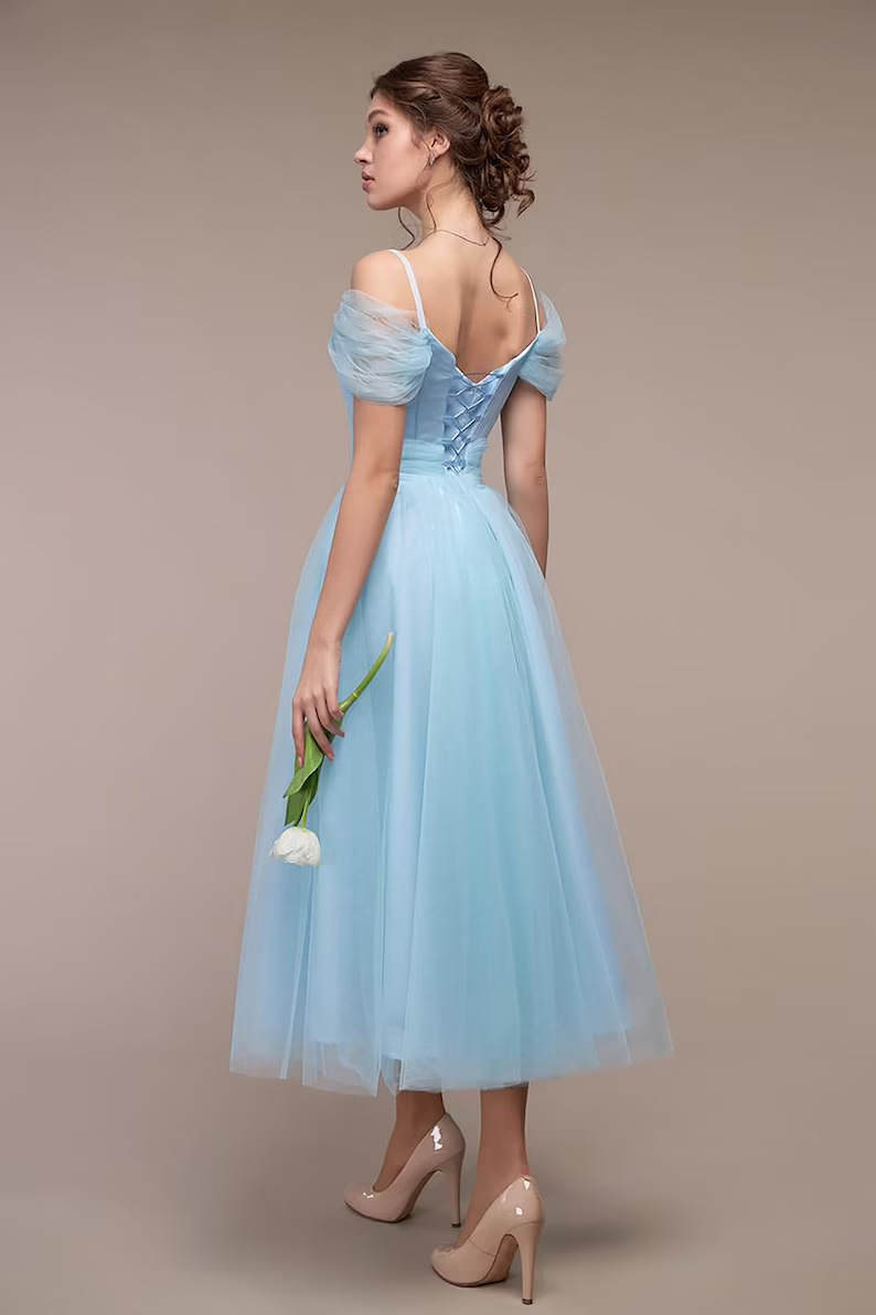 Women Sexy Off Shoulder Mesh Wedding Bridesmaid Dress