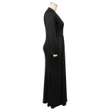 Fall Fashion Plus Size Women's Sexy Nightclub Dress Irregular V-Neck Dress