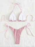 Drawstring Lace-Up Two Pieces Bikini