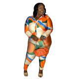 Women's Fashion Cardigan Print Top and Pants Two Piece Set