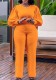 Women's Fall/Winter Round Neck Puff Chic Wide Leg Jumpsuit