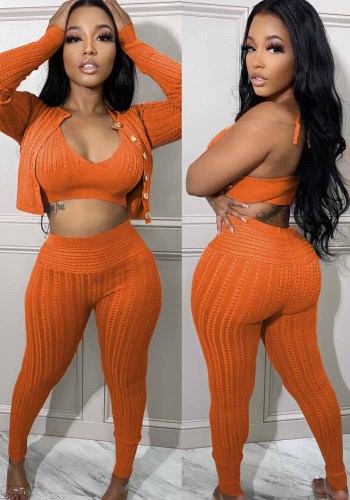 Sexy Slim Lace-Up Tank Top Three-Piece Clubwear