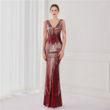 Plus Size Beauty Long Sequin Costume Formal Party Evening Dress