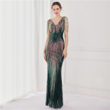 Plus Size Beauty Long Sequin Costume Formal Party Evening Dress