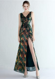 Plus Size Beauty Costume Long Sequin Formal Party Evening Dress