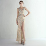 Plus Size Beauty Costume Long Sequin Formal Party Evening Dress