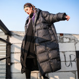 Women Winter Loose Plus Size Long Hooded Padded Jacket Over Knee Down Coat