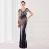 Plus Size Beauty Long Sequin Costume Formal Party Evening Dress