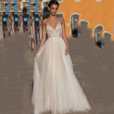 Sexy Strap V-Neck Backless Lacewedding Dress（Processing time need 3-6 days）