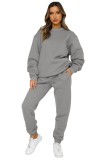 Fall Winter Solid Round Neck Pullover Women'S Fashion Casual Long Sleeve Hoodies Set