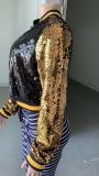 Sexy Slim Zip Sequin Cardigan Top Nightclub Jacket