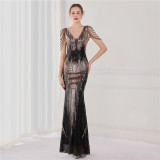 Plus Size Beauty Long Sequin Costume Formal Party Evening Dress