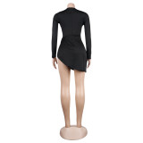 Sexy V-Neck Irregular Dress Nightclub Dress